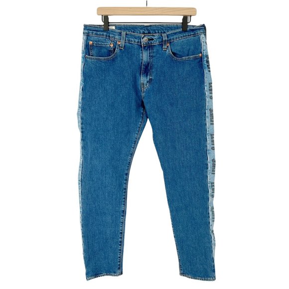 Levi’s Hi-Ball Roll Logo Stripe Denim Jeans Streetwear Men's Retro Graphic Style - Picture 5 of 11